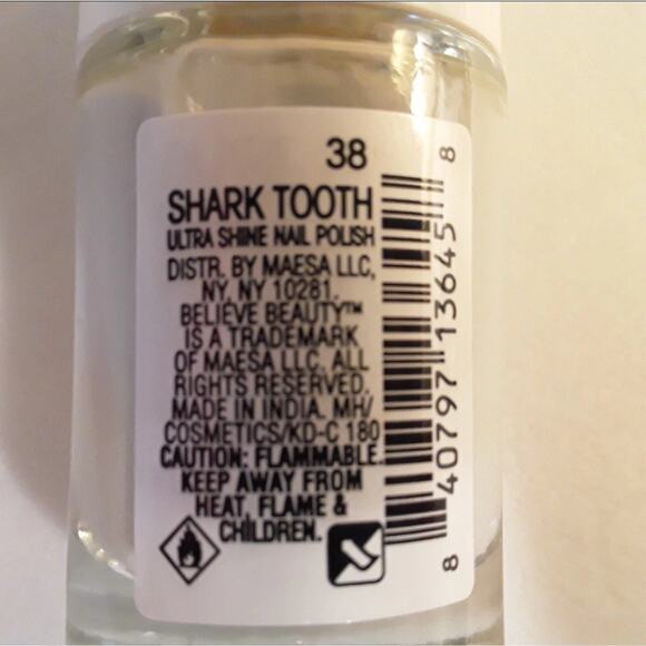 Believe Beauty Nail Polish, Shark Tooth , Lot of 3 No. 38, Gloss - Picture 3 of 3